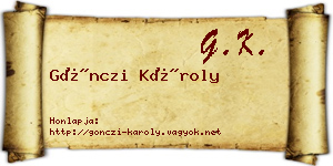 Gönczi Károly névjegykártya