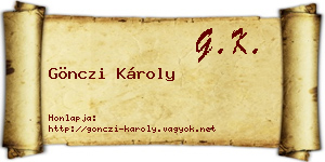 Gönczi Károly névjegykártya