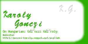 karoly gonczi business card
