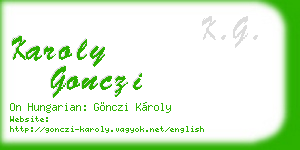 karoly gonczi business card